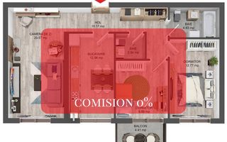 Comision 0 % | Apartament 3 camere | Parter | Balcon - Poză 4