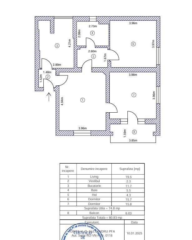 Apartament cu 3 camere| Dorobanti Capitale - Schiță 11