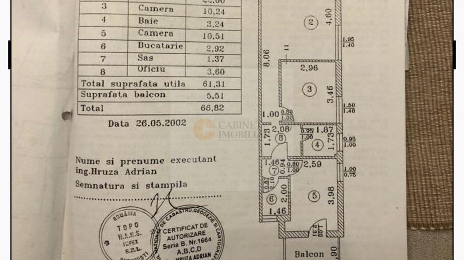 2 camere | 65 mp | Acces unic in curtea interioara | Universitate - Schiță 7