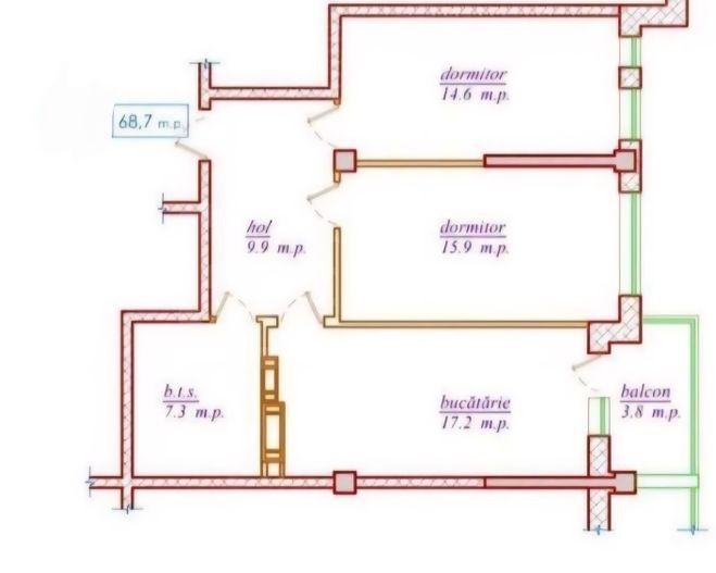 Vânzare, apartament, 2 camere, str. Nicolae Dimo, Durlești - Poză 1