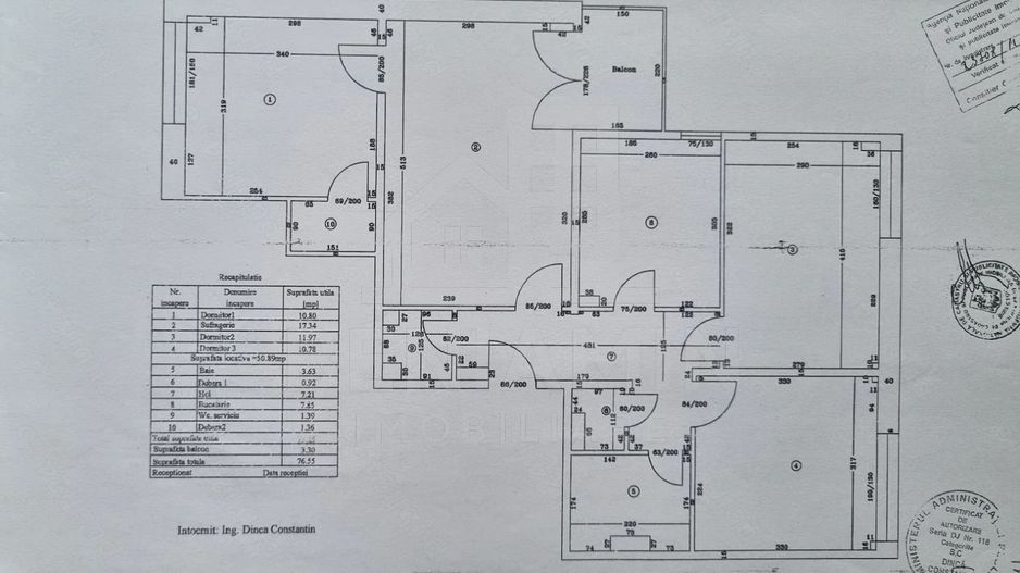 4 Camere-Calea Bucuresti-Rotonda-Spital Neuro-2 Bai-77mp-Liber - Schiță 7