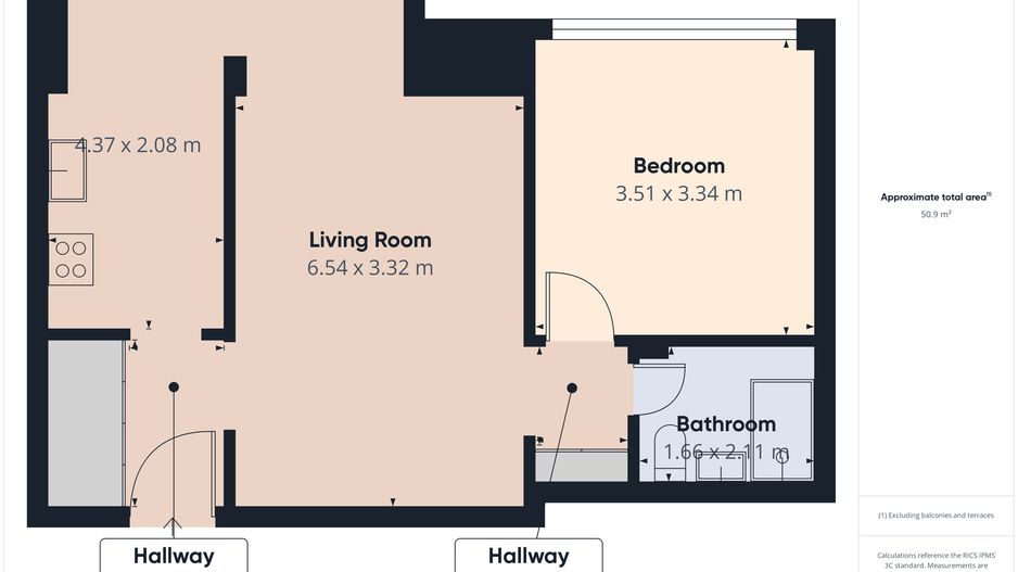 Apartament de 2 camere Barbu Vacarescu - Poză 15