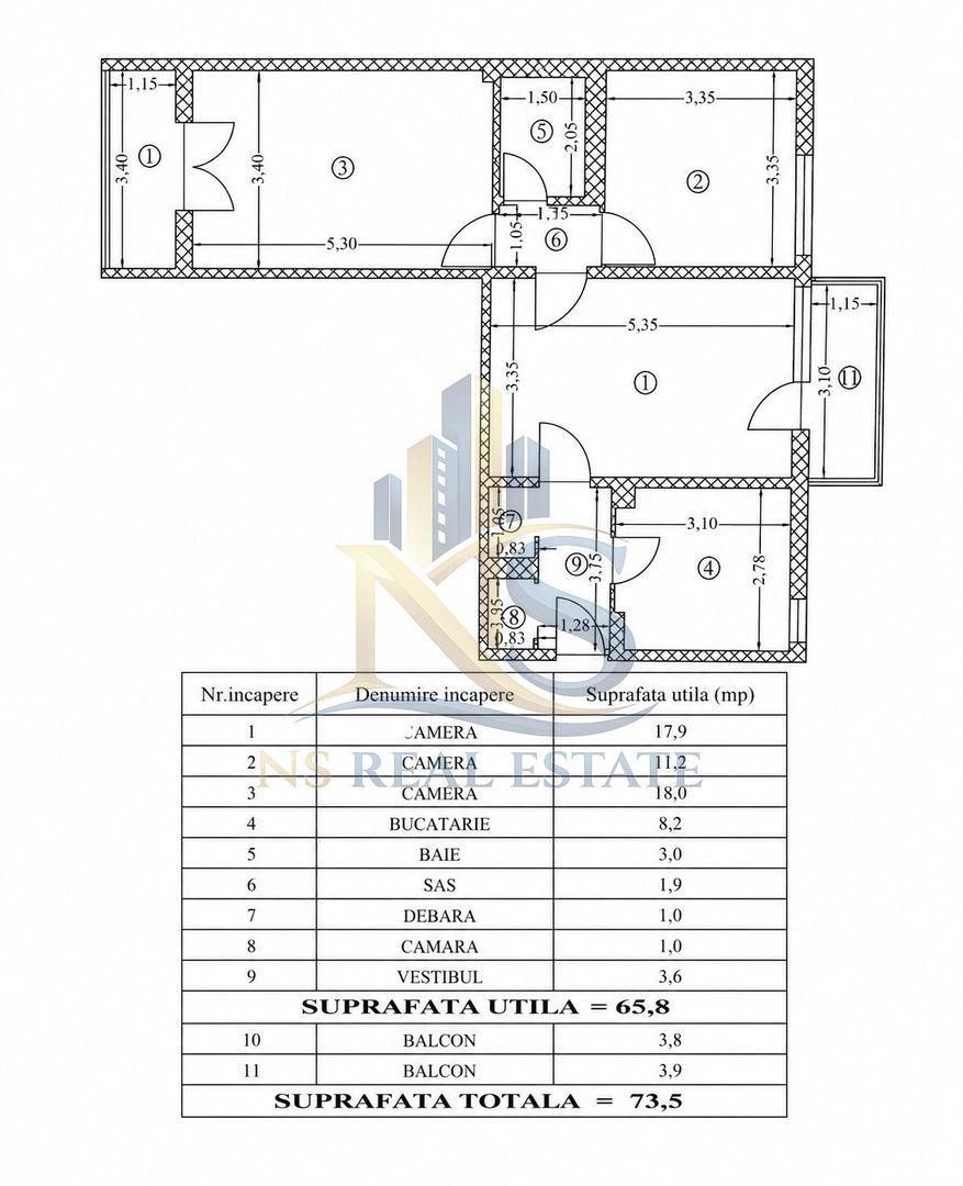 Apartament 3 camere de vânzare Titan - Poză 17