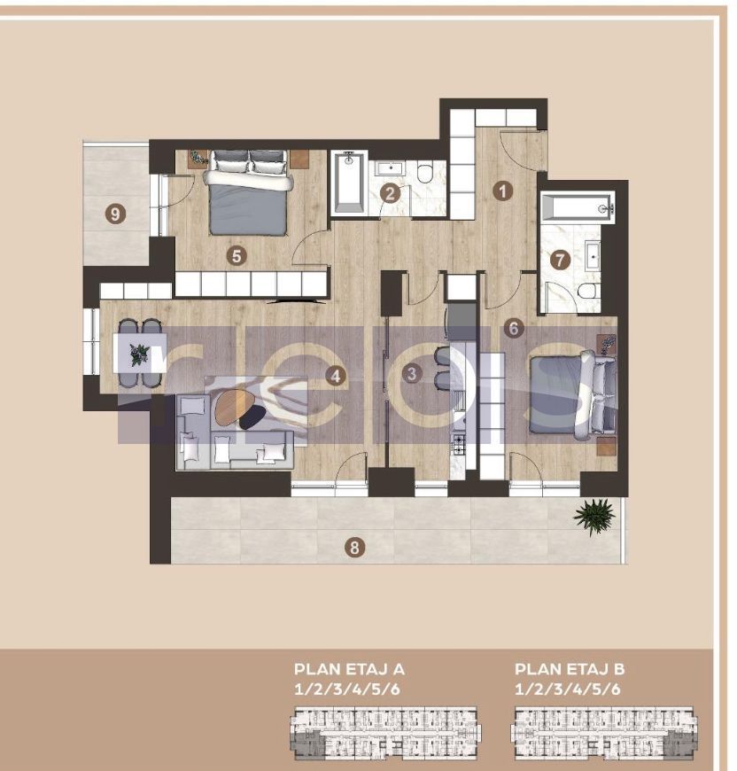 OCAZIE| APARTAMENT 3CAMERE| PIPERA | - Schiță 1