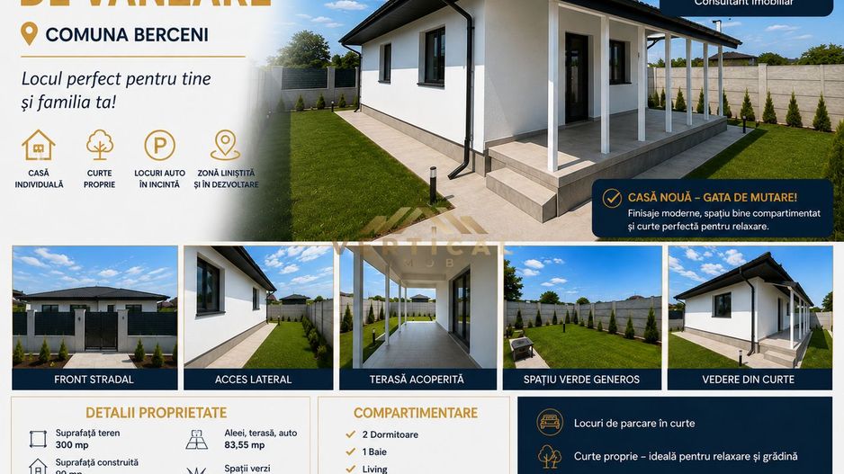 Casă individuală nouă/Teren 300 mp Comuna Berceni - Poză 1