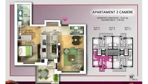 Apartament 2 camere LUX | Onix Park | 60 mp - Poză 6