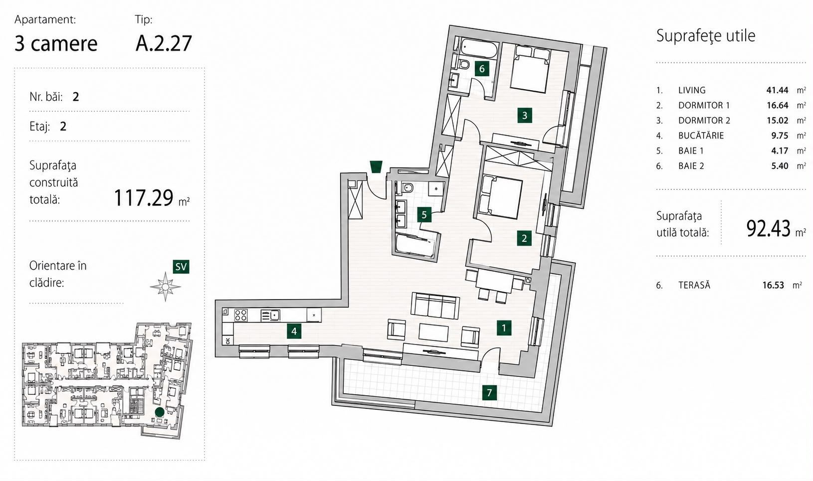Apartament premium 3 camere | 92,43 mp | Zonă exclusivistă - Schiță 13