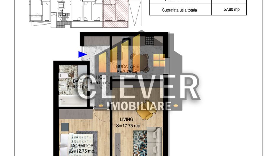 Apartament 2 camere decomandat Theodor Pallady Metrou Teclu - Schiță 6