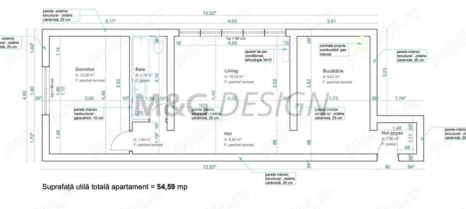 De vanzare apartament 2 camere, zona Dacia, 54mp - Poză 1