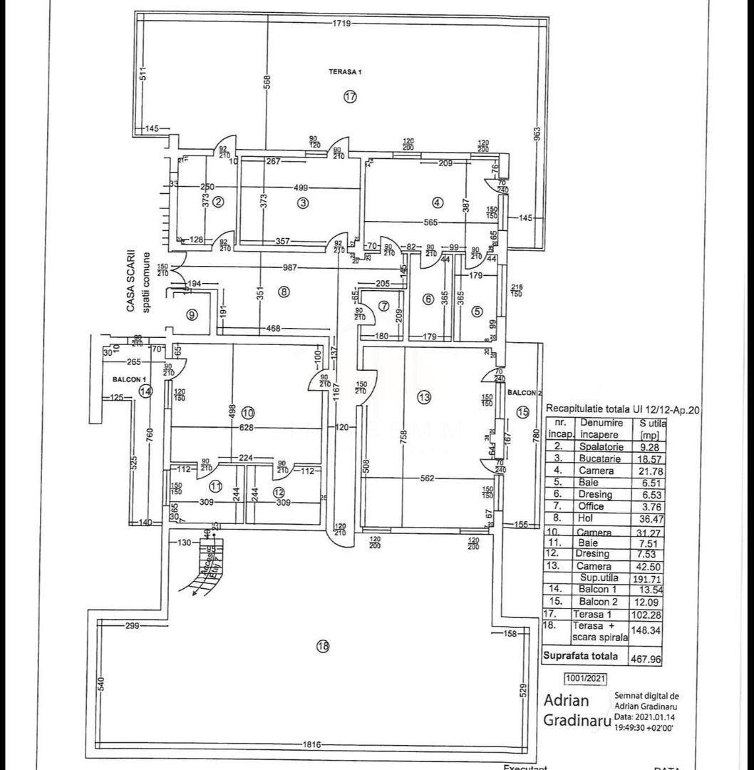 PENTHOUSE KM 0 CRAIOVA | VEDERE PANORAMICA | 317 MP UTILI | PISCINĂ PRIVATĂ | 761 MP SUPRAFATA TOTALA - Schiță 27
