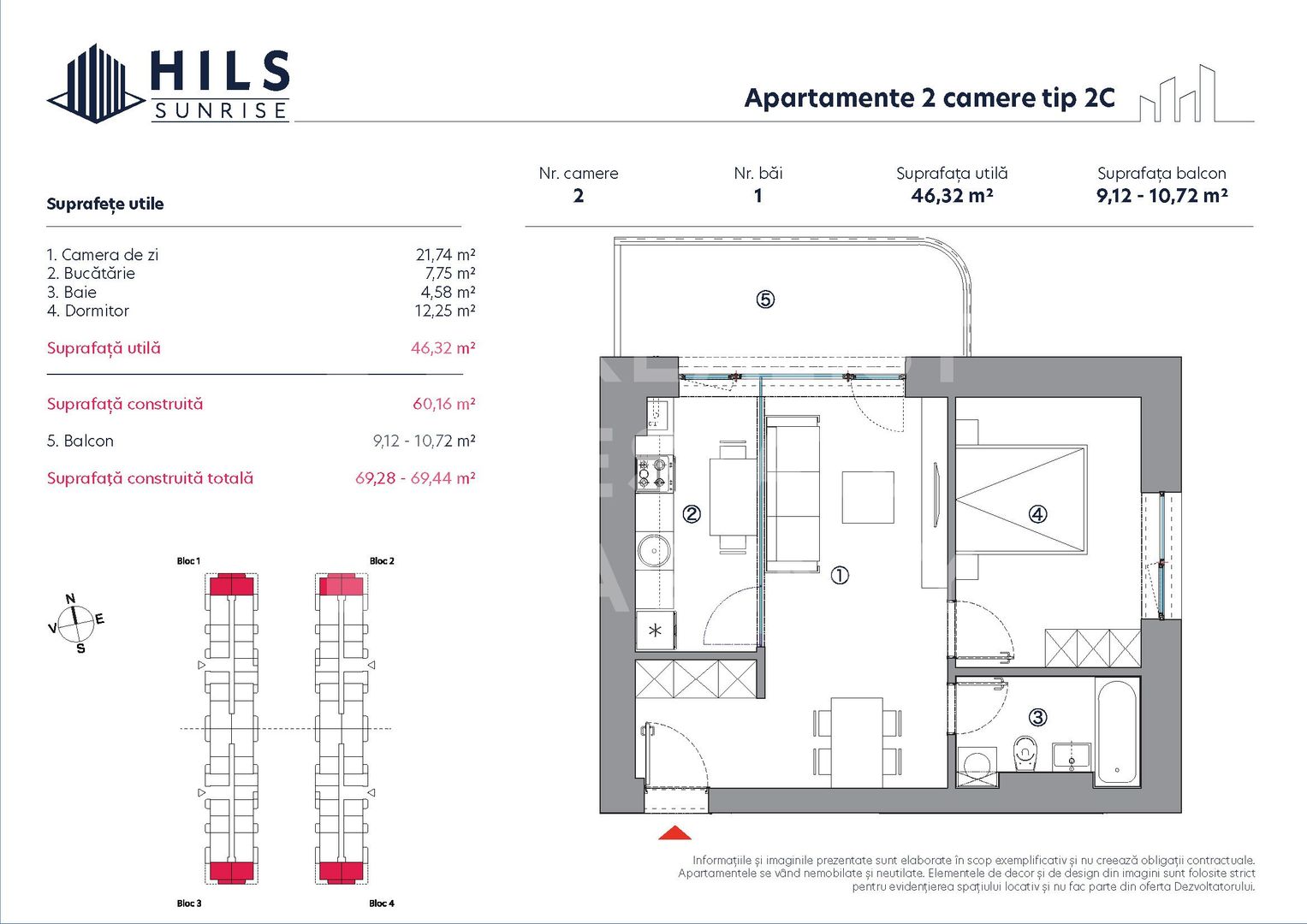Apartament cu 2 camere tip 2C , sectorul 3, București - Poză 2
