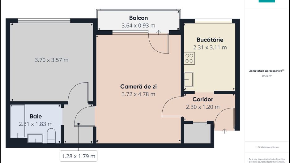 Apartament cu 2 camere zona Podgoria - Poză 7
