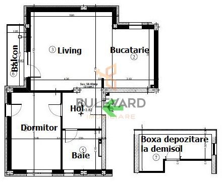 Apartament 2 camere, bloc tip vila, parcare, zona Buna Ziua - Schiță 9