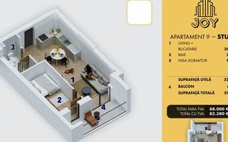 5 MINUTE METROU BERCENI - STUDIO - 40mp - 82.280â¬ - Poză 4