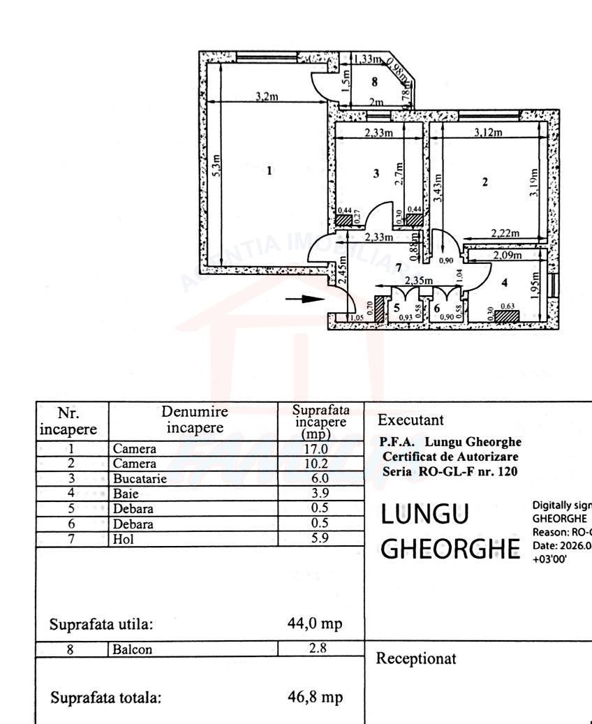 47.900 euro APARTAMENT LIBER, doua camere, decomandat,  Micro17 - Poză 3