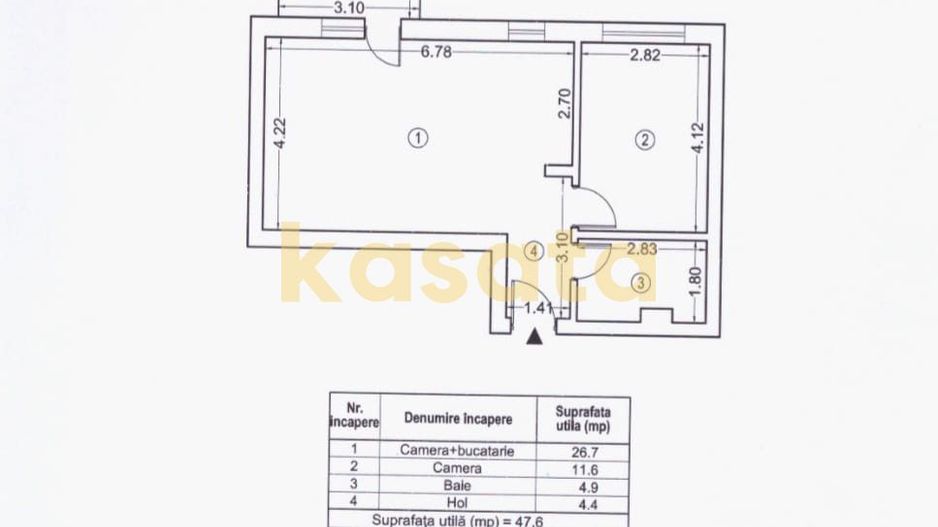 2 Camere | Nou | Parcare Subterana Disponibila | Etaj Intermediar - Schiță 9