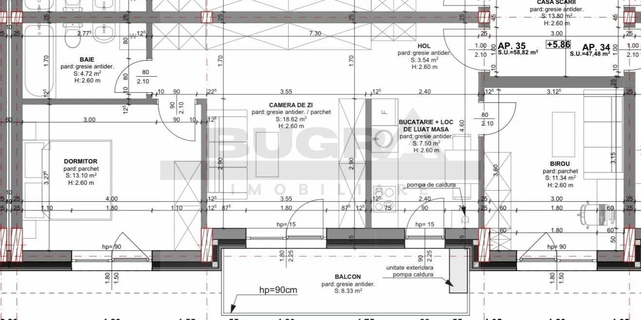 Apartament 3 camere, 59 mp, balcon, parcare, Beta Residence - Poză 7
