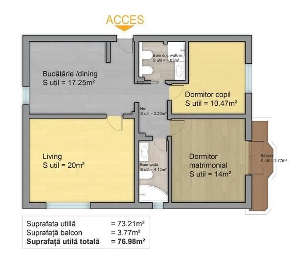 Apartament 3 camere -Camera de comert - Poză 15