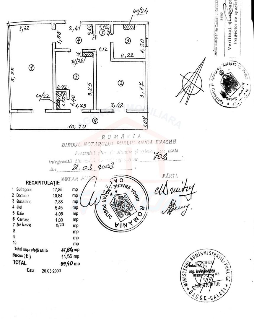 70.ooo euro, apartament 59 mp,  2 camere, decomandat etaj 5 Micro18 - Poză 3