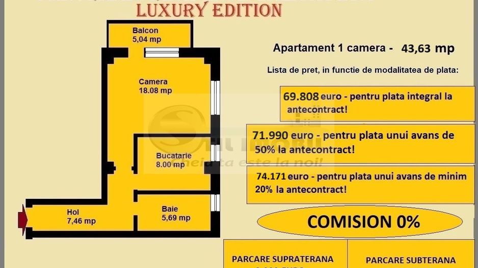 Apartament decomandat de vanzare in Iasi, Galata, 43.63 mp, bloc nou - Poză 2