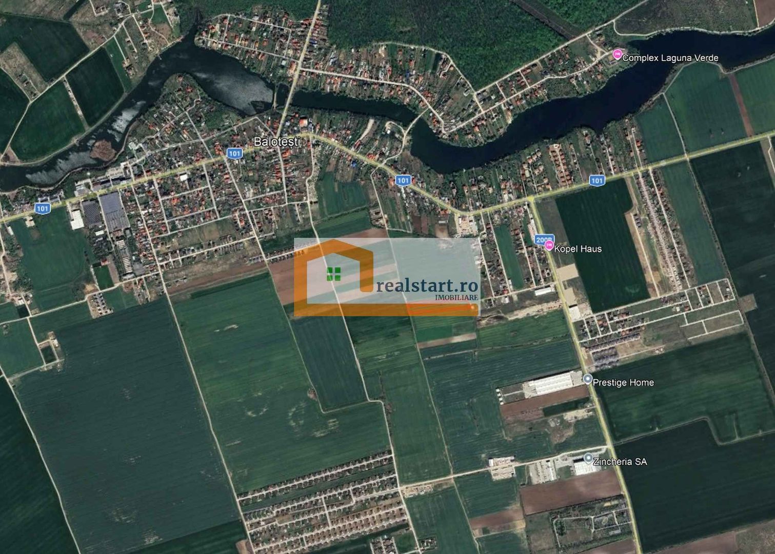Investie, Balotesti, 15000mp intravilan, D 54,7ml, zona noua de case - Poză 3