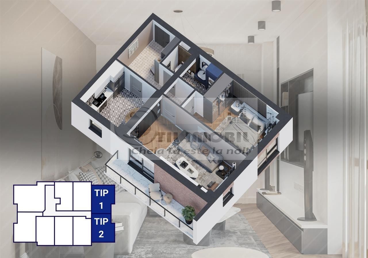 Compex Rezidential in GALATA! APARTAMENT 2 camere, D., 58.41mp - Poză 9