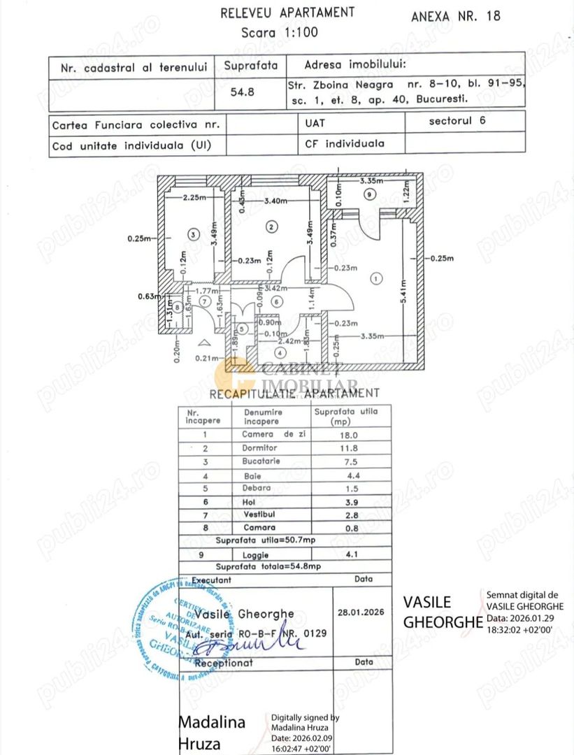 2 Camere - 55MP | Decomandat | 1985 | Metrou Crangasi la 10 minute - Schiță 6