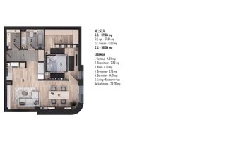 De vânzare apartament 2 camere, ultracentral, semifinisat - Poză 2