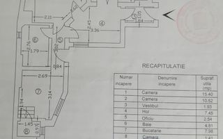 Apartament 2 camere | 55 mp | Curte interioară comună | Zonă ultracentrală –  Tineretului - Schiță 9