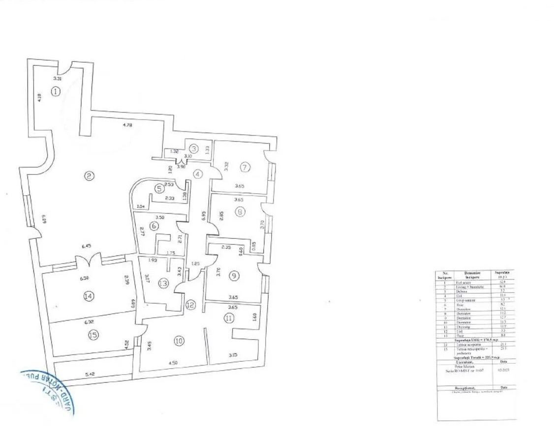 Apartament premium 5 camere Dacia | 176 mp utili+Terasa46mp| 2 locuri de parcare - Schiță 43