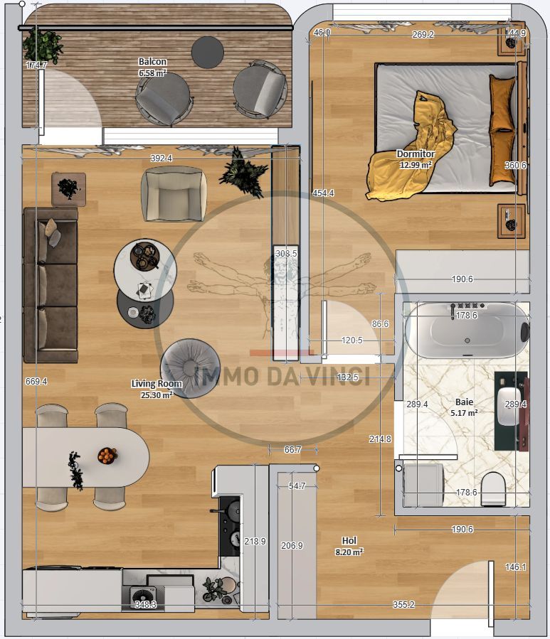 Apartament de vanzare 2 camere 57mp 2550 EUR-MP - Schiță 11