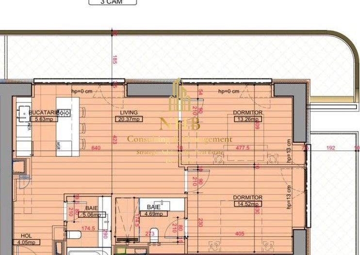 Apartament 3 Camere de Vânzare – One High District | Terasă 35 mp |- NOU - Poză 11