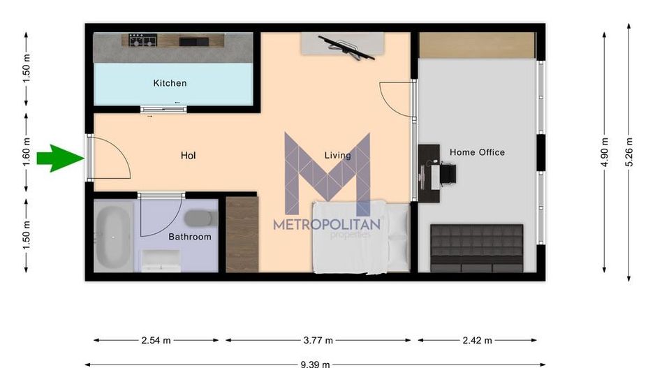 [Comision ZERO] Apartament 1 cameră, terasă, etaj 1, Calea Turzii - Schiță 21