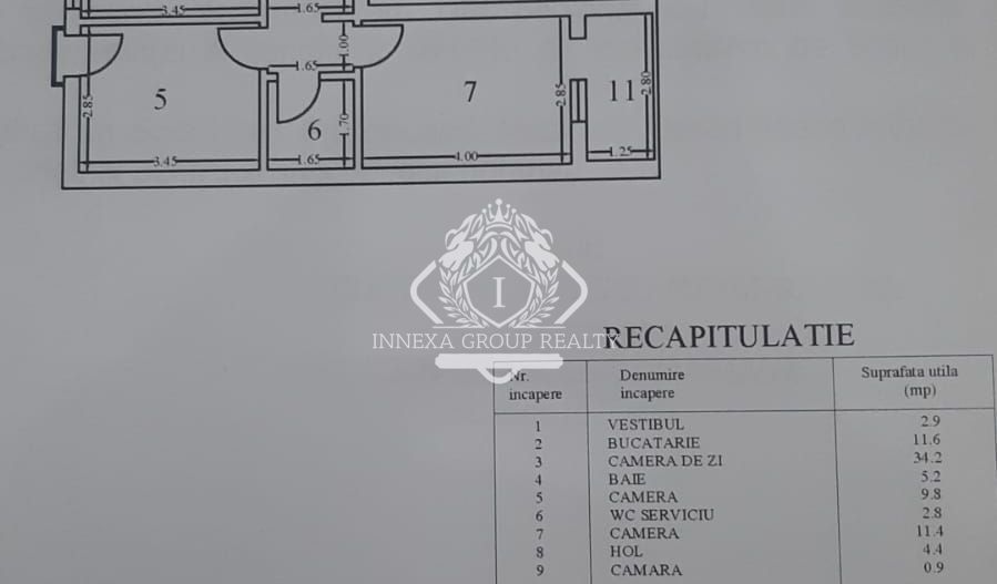 Apartament 3 camere - spatios - centrala proprie I Titan - Schiță 11