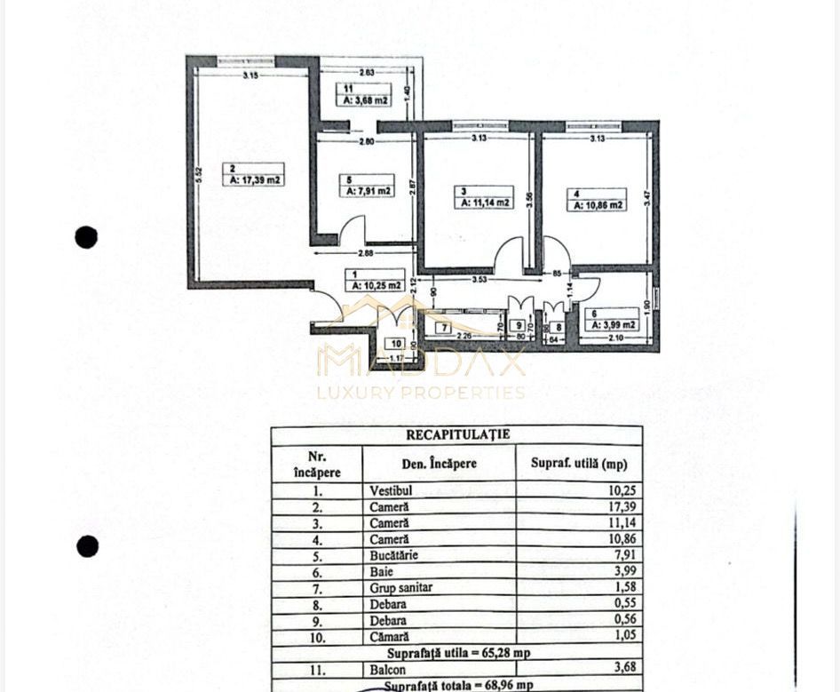 Apartament de vanzare 3 camere // McDonald's Dristor //lângă metrou//centrala - Poză 9