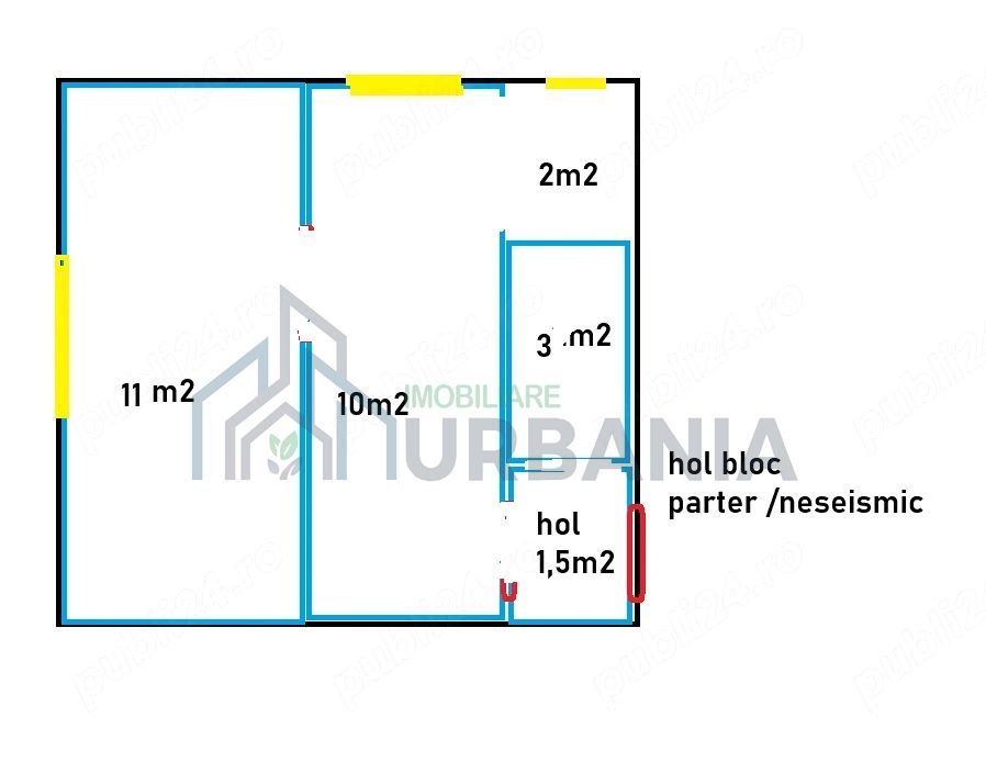 Apartament 1 cameră, parter, zona Ciurchi, Iași – 27 mp, necesită renovare - Poză 1