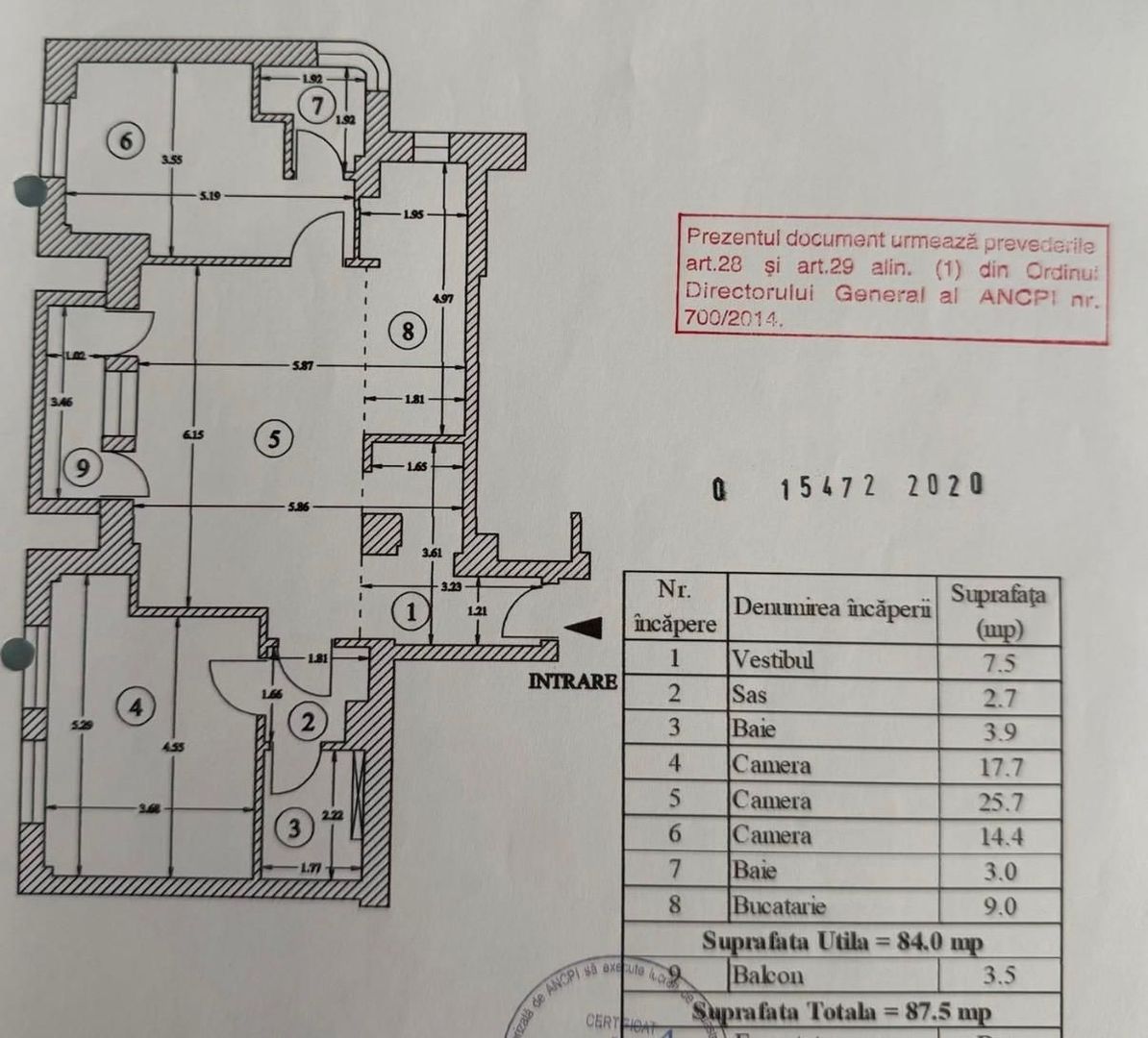 APARTAMENT | 3 CAMERE | BLOC NOU | PARCARE INCLUSA TINERETULUI | - Schiță 9