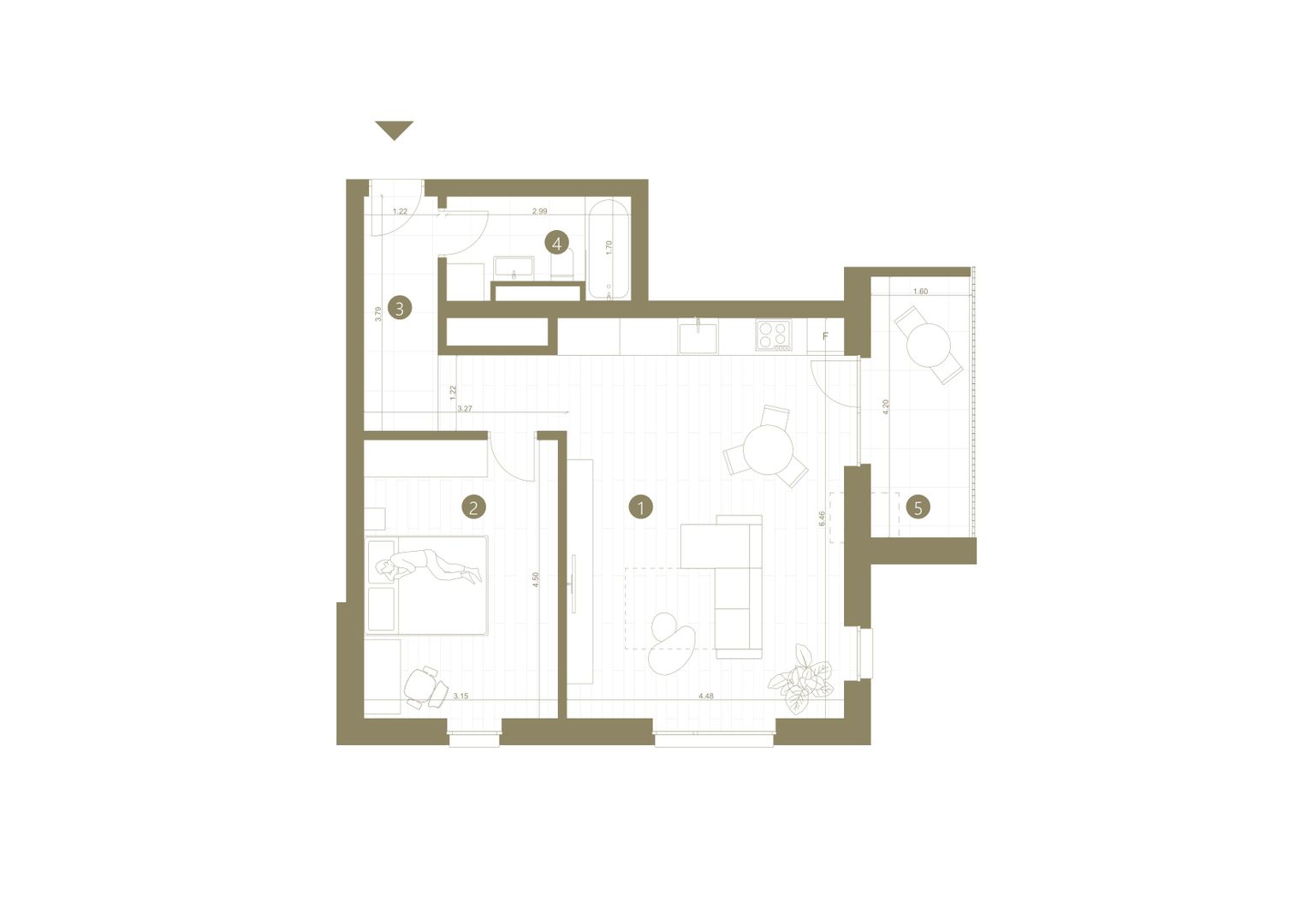 Apartament nou cu 2 camere - Poză 4