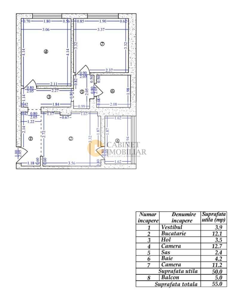 Apartament 2 camere cu living | Sebastian | Mobilat - Poză 7