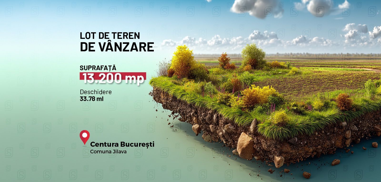 Teren intravilan 13.200 mp cu deschidere 33,72 ml – Jilava, Ilfov | - Poză 1