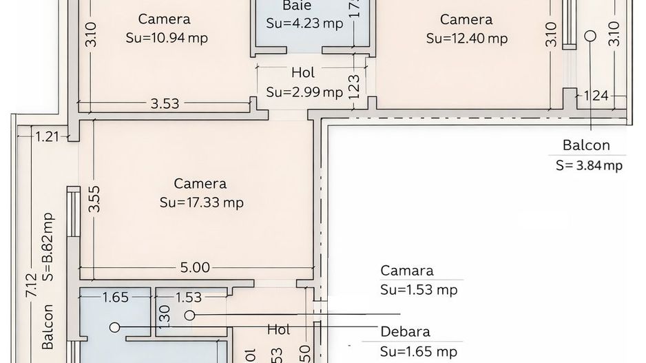 De vanzare, Bd. Ferdinand – 3 camere, 3 balcoane inchise, decomandat - Poză 14