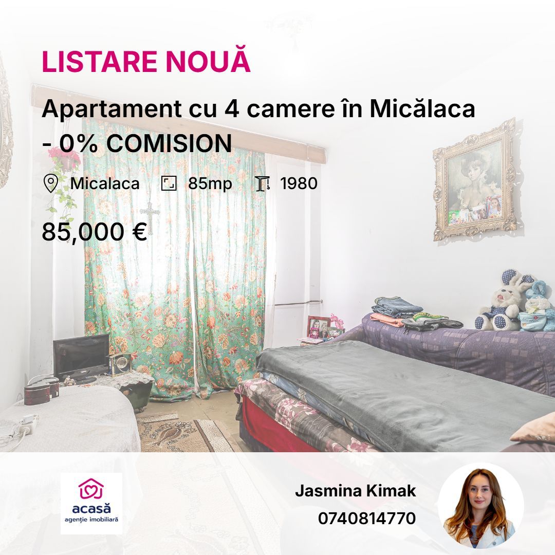 Apartament cu 4 camere în Micălaca - 0% COMISION - Poză 1