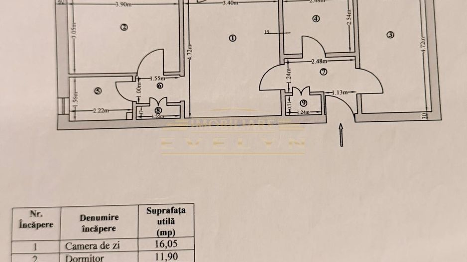 Apartament 3 camere de vânzare – Cuza Vodă | Etaj 2 | 95.000 € neg - Poză 7
