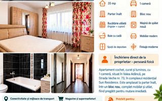 Apartament 1 cameră de închiriat în Valea Adanca, Iași - modern - Poză 1