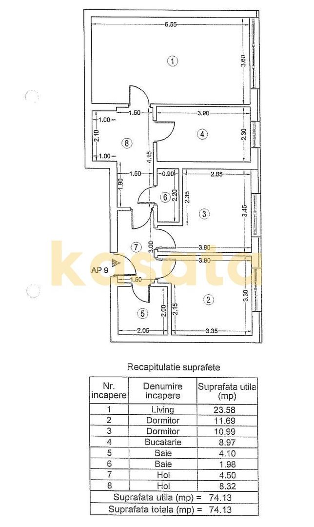 Apartament 3 Camere | Exigent Plaza | Finisaje Moderne - Schiță 23