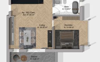 Apartament la Liziera padurii | Terasa | Parcare | Terra, Floresti - Schiță 2