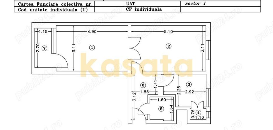 OPORTUNITATE | APARTAMENT 2 CAMERE | FLOREASCA | PARC - Schiță 9