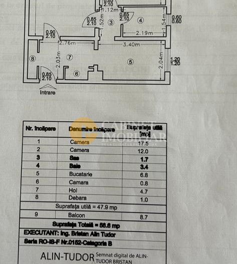 Piata Voievozilor 2 camere decomandat 54mp - Poză 9