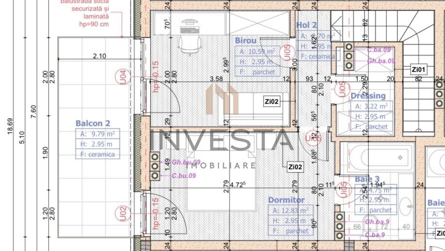Apartament premium cu 3 camere si parcare de inchiriat, zona Centrala! - Poză 3