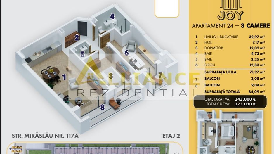 APARTAMENT 3 CAMERE - 5 MINUTE METROU BERCENI - 143.000euro + TVA - Poză 5